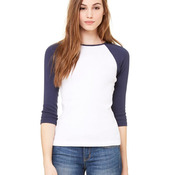 Women’s 1X1 Baby Rib Raglan Three-Quarter Sleeve Tee