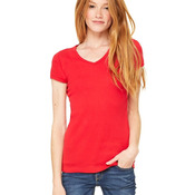 Women's Baby Rib Short Sleeve V-Neck Tee